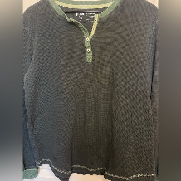 Pact 100% Organic Cotton Men’s Thermal Long Sleeve Henley - Picture 3 of 4